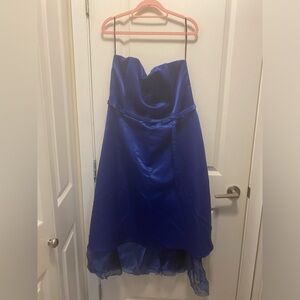 Fiesta Satin Dress in Vivid Blue